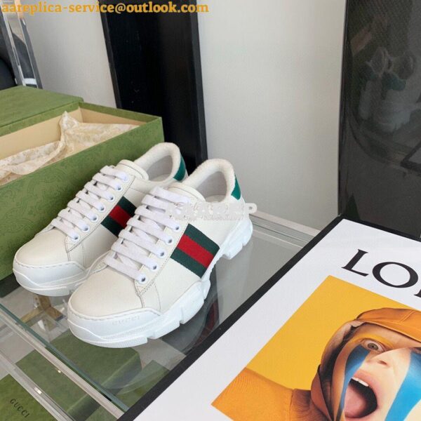 Replica Gucci Sneaker with Web 624701 Green 6