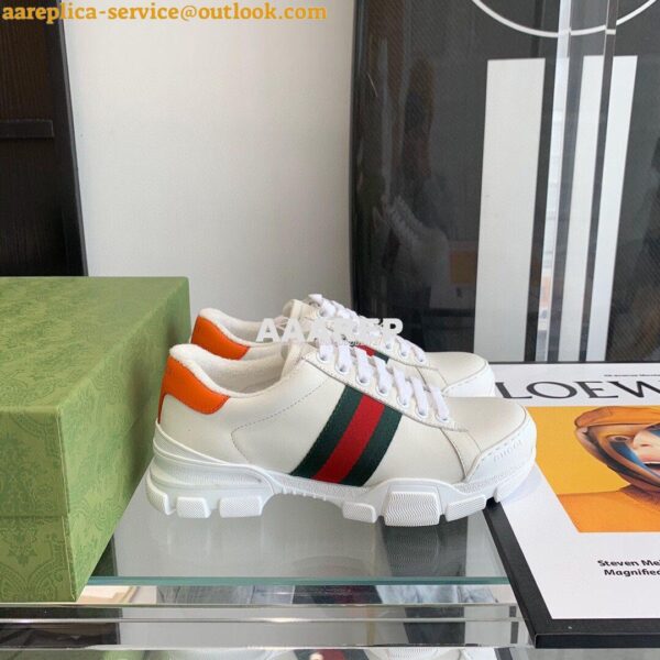 Replica Gucci Sneaker with Web 624701 Orange 3