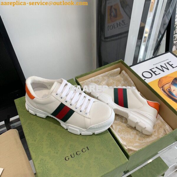 Replica Gucci Sneaker with Web 624701 Orange 6