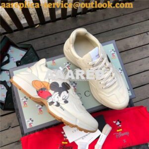 Replica Gucci Women Men's Rhyton Leather Sneaker Disney x Gucci 528892