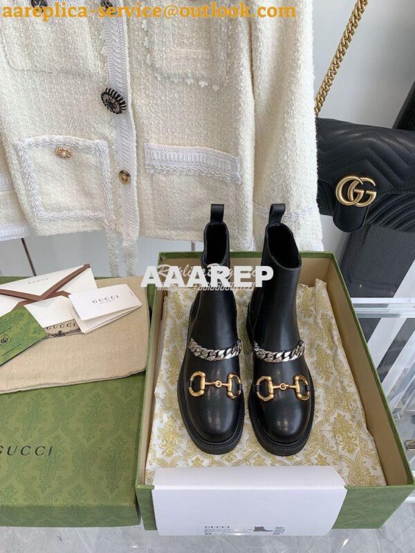 Replica Gucci Women's Chelsea Boot With Chain 670393 3