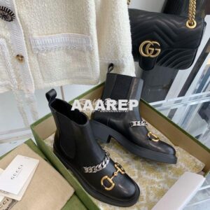 Replica Gucci Women's Chelsea Boot With Chain 670393 2