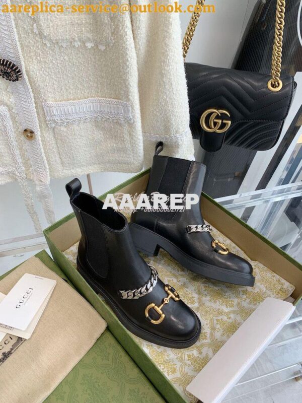 Replica Gucci Women's Chelsea Boot With Chain 670393 4