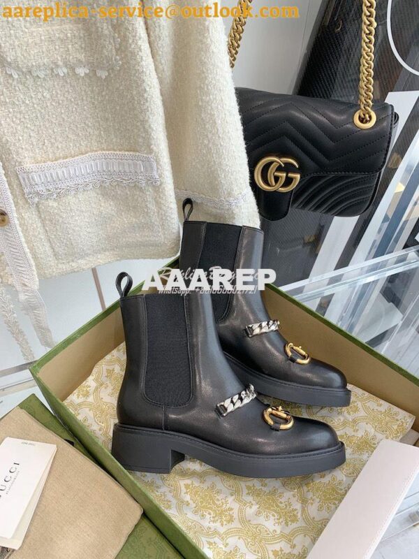 Replica Gucci Women's Chelsea Boot With Chain 670393 5