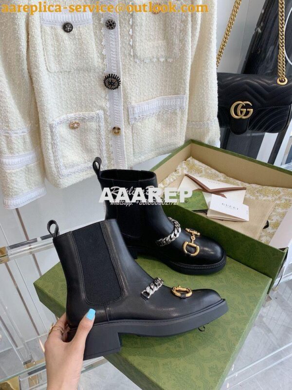 Replica Gucci Women's Chelsea Boot With Chain 670393 7