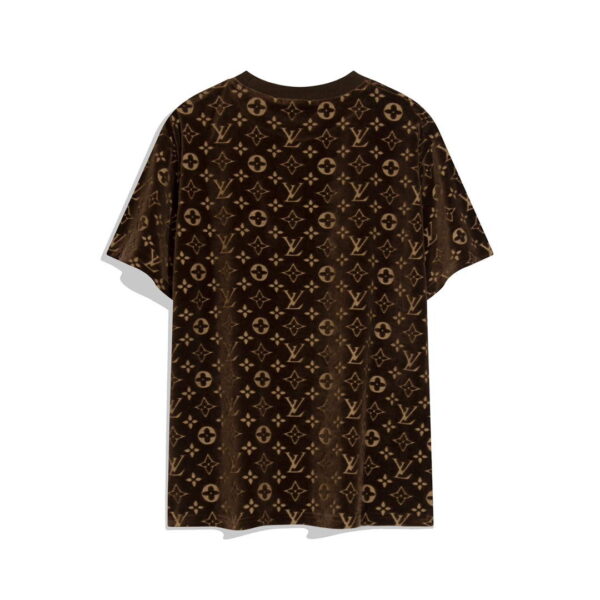 Replica LV 1AAU5B Louis Vuitton Explosive style velvet Men Women's T-shirt L56224 3