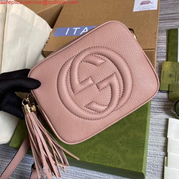 Replica Gucci 308364 Soho small leather crossbody-bags disco bag Pink 6