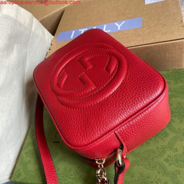 Replica Gucci 308364 Soho small leather crossbody-bags disco bag Red 4