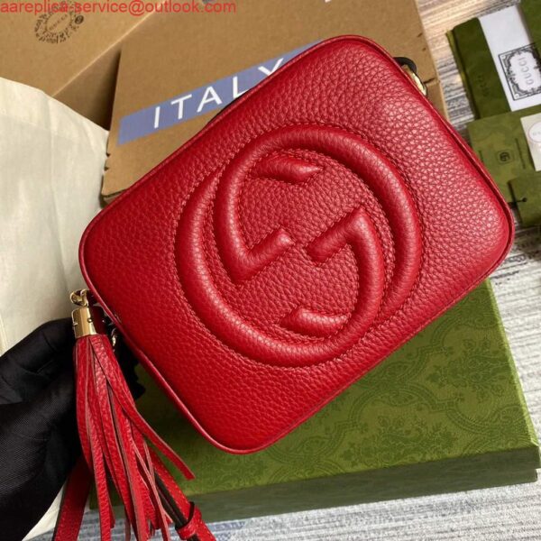 Replica Gucci 308364 Soho small leather crossbody-bags disco bag Red 6