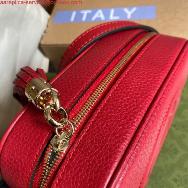 Replica Gucci 308364 Soho small leather crossbody-bags disco bag Red 8