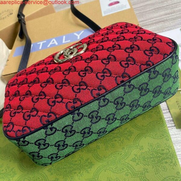 Replica Gucci 447632 GG Marmont Multicolor Small Shoulder bag Red and Green 8