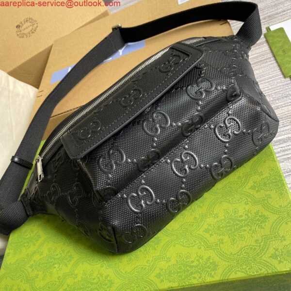 Replica Gucci ‎645093 GG embossed belt bag Black GG embossed leather 9