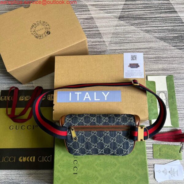 Replica Gucci 682933 Belt bag with Interlocking G Blue and ivory 4