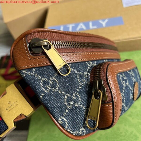 Replica Gucci 682933 Belt bag with Interlocking G Blue and ivory 6