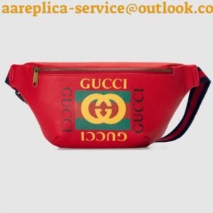 Replica Gucci Belt Bag In Red Print Leather