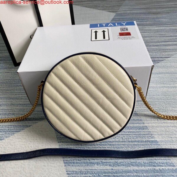 Replica Gucci 550154 GG Marmont Mini Round Shoulder Bag White 2