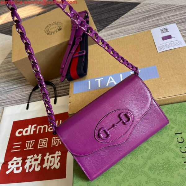 Replica Gucci 724713 Gucci Horsebit 1955 mini bag Purple 5