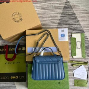 Replica Gucci 583571 GG Marmont mini top handle bag Blue