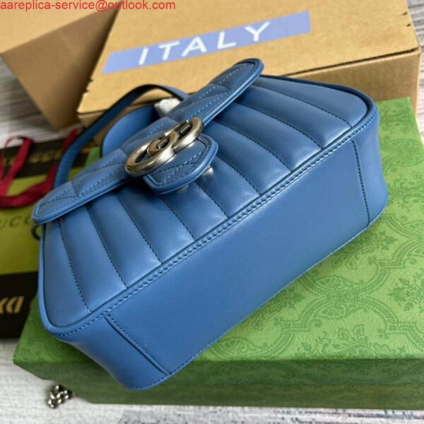 Replica Gucci 583571 GG Marmont mini top handle bag Blue 6