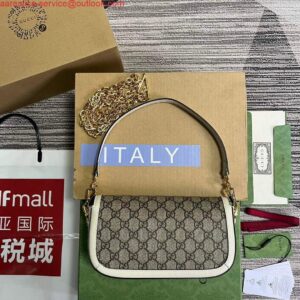 Replica Gucci 735178 Gucci Horsebit 1955 shoulder bag Brown white