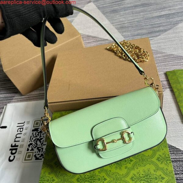 Replica Gucci 735178 Gucci Horsebit 1955 small shoulder bag Green 3