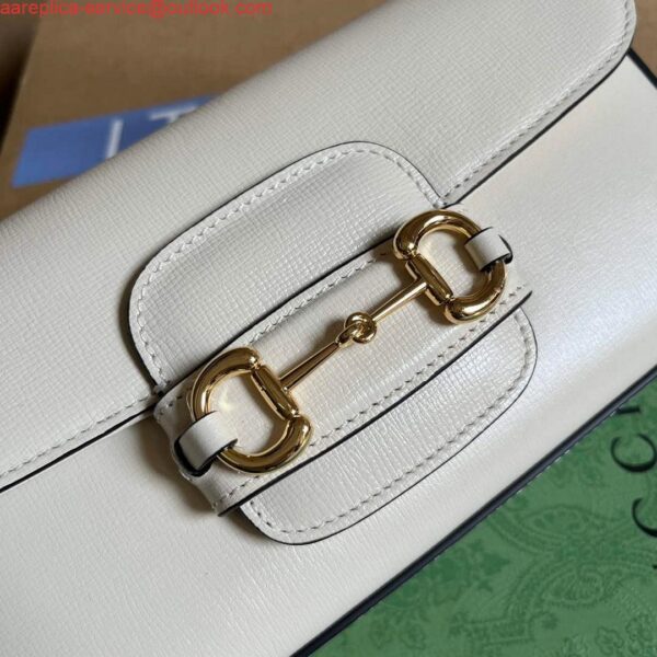 Replica Gucci 735178 Gucci Horsebit 1955 small shoulder bag White 6