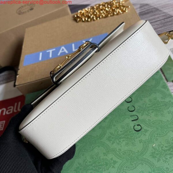 Replica Gucci 735178 Gucci Horsebit 1955 small shoulder bag White 7