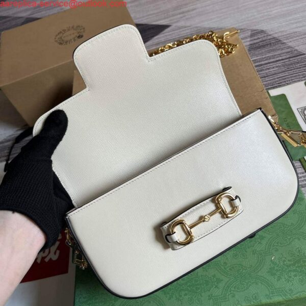 Replica Gucci 735178 Gucci Horsebit 1955 small shoulder bag White 8