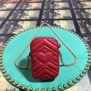 Replica Gucci 598597 GG Marmont mini bag Red