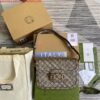 Replica Gucci Horsebit 1955 lizard mini bag 675801 green leather