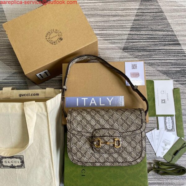 Replica Gucci Horsebit 1955 shoulder bag 602204 Beige