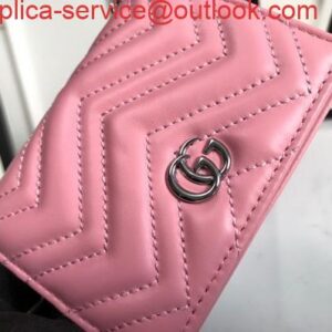 Replica Gucci 625693 GG Marmont Card Case Wallet Pink 2