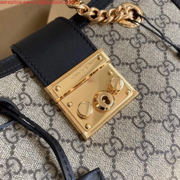 Replica Gucci 498156 Padlock GG Small Shoulder Bag Black 7