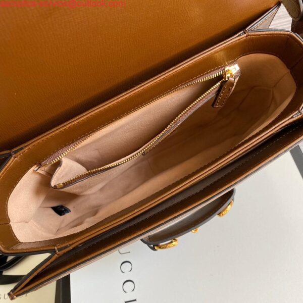 Replica Gucci Horsebit 1955 shoulder bag 602204 Beige with brown leather 9