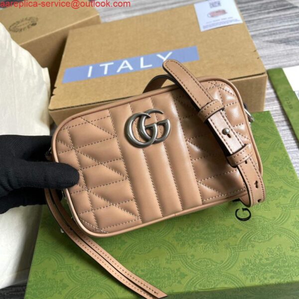 Replica Gucci 634936 GG Marmont Mini Shoulder Bag Apricot 5