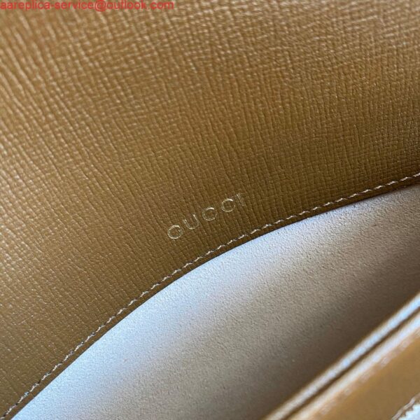 Replica Gucci Horsebit 1955 shoulder bag 602204 Beige with brown leather 10