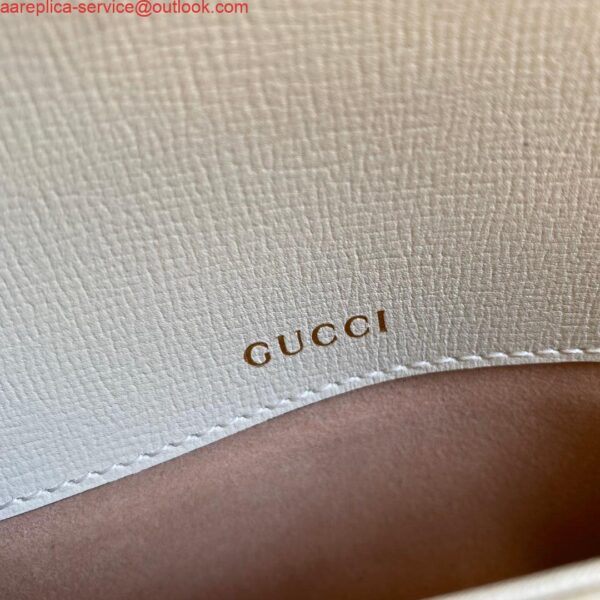 Replica Gucci Horsebit 1955 shoulder bag 602204 Beige with white leather 10