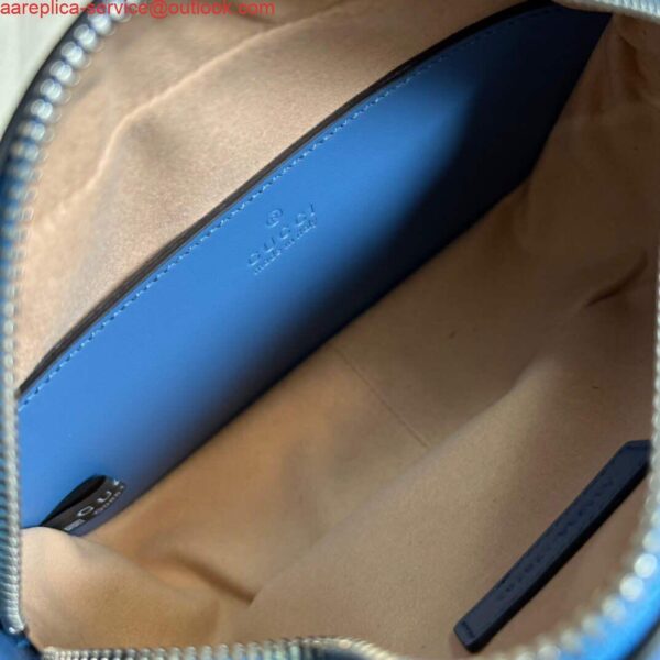 Replica Gucci 634936 GG Marmont Mini Shoulder Bag Blue 9