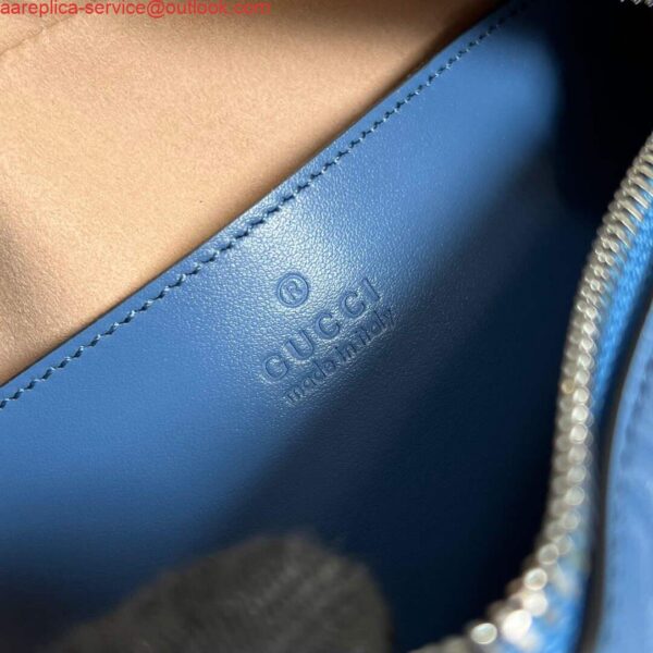 Replica Gucci 634936 GG Marmont Mini Shoulder Bag Blue 10