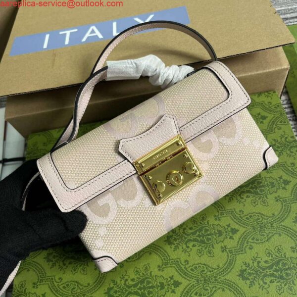 Replica Gucci 652683 Padlock Jumbo GG Mini Bag Light pink 5