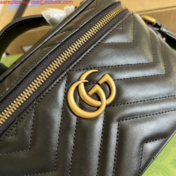 Replica Gucci 672253 GG Marmont Mini Bag Black 6