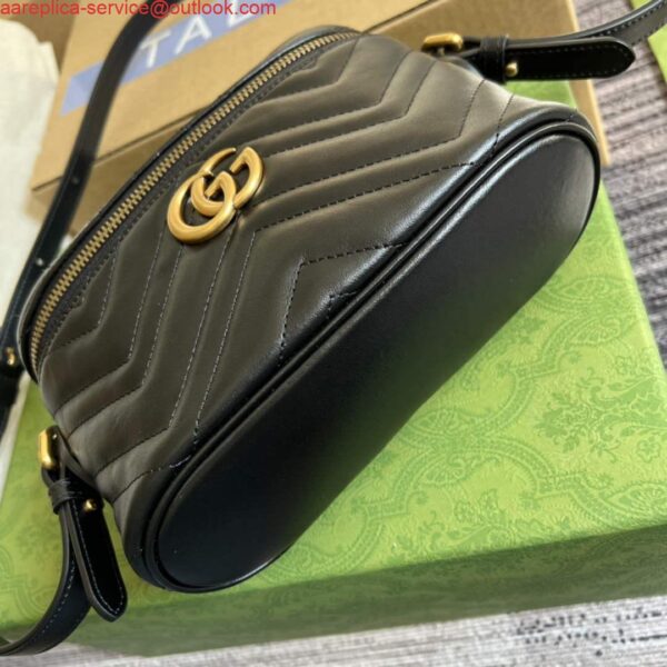 Replica Gucci 672253 GG Marmont Mini Bag Black 7