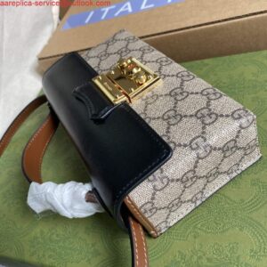 Replica Gucci 652683 Padlock Mini Bag Black and brown 2