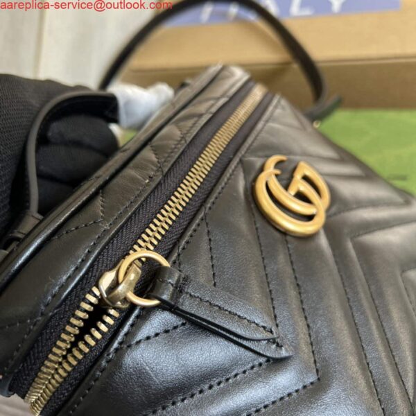 Replica Gucci 672253 GG Marmont Mini Bag Black 8