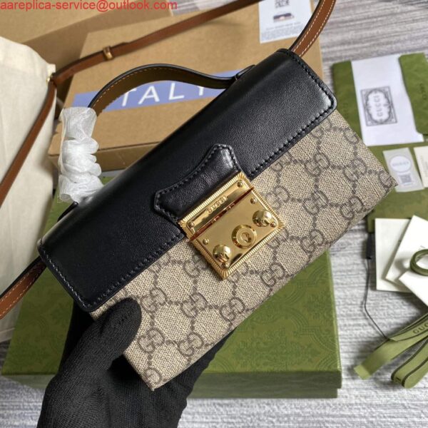 Replica Gucci 652683 Padlock Mini Bag Black and brown 6