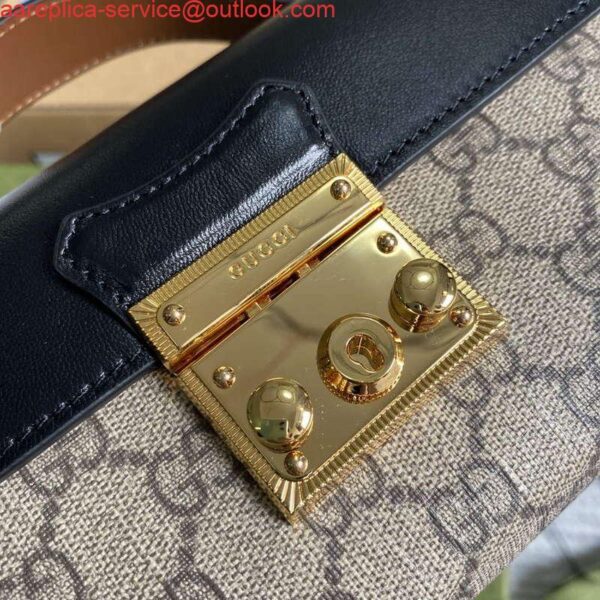 Replica Gucci 652683 Padlock Mini Bag Black and brown 7