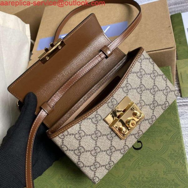 Replica Gucci 652683 Padlock Mini Bag Black and brown 9