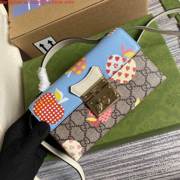 Replica Gucci 652683 Padlock Mini Bag Blue and White 5