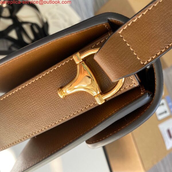 Replica Gucci Horsebit 1955 shoulder bag 602204 Brown leather 4