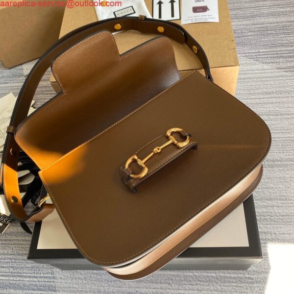 Replica Gucci Horsebit 1955 shoulder bag 602204 Brown leather 7